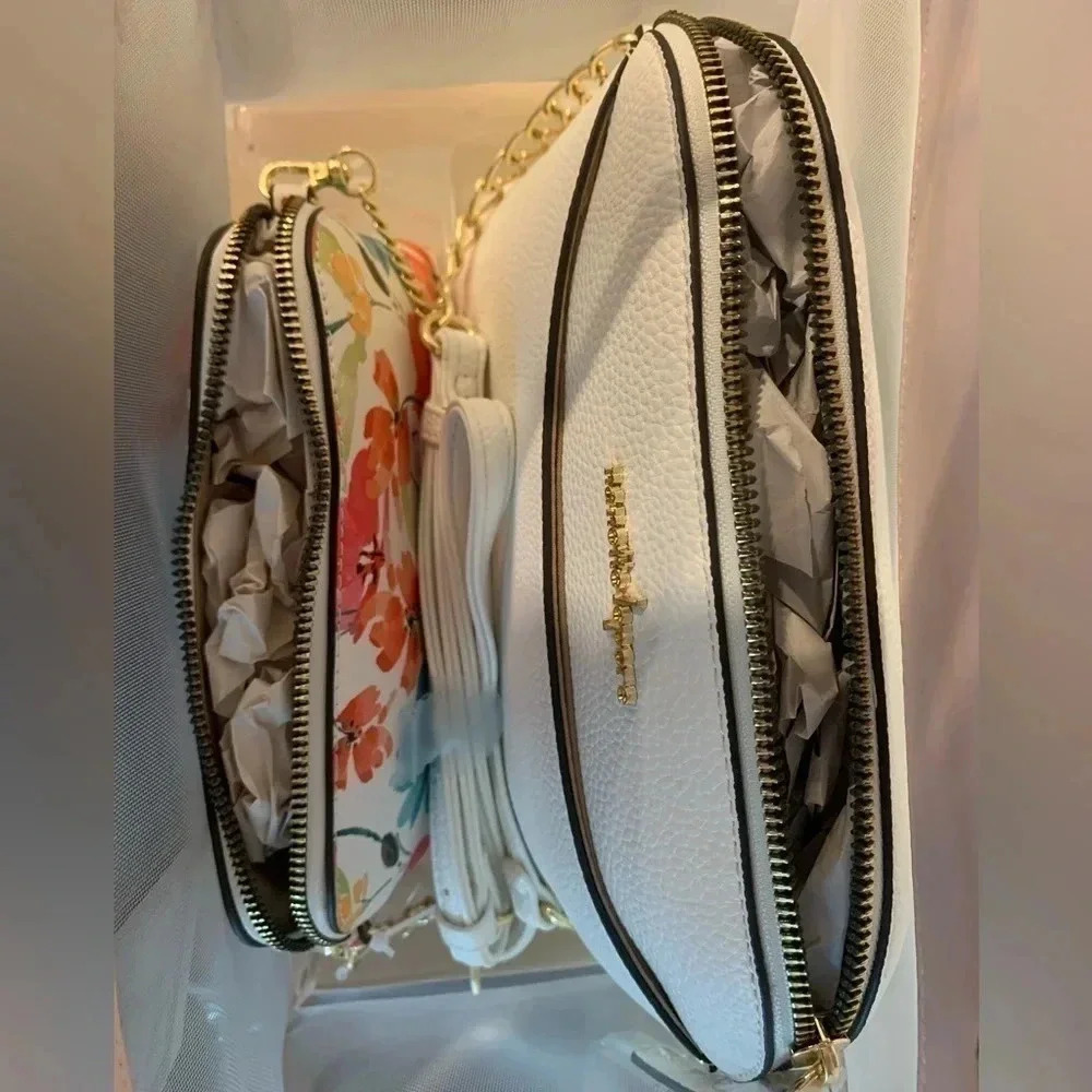 NANETTE Lenore 3 piece set Crossbody+Baguette +Mash Tote White NWT - Picture 4 of 5